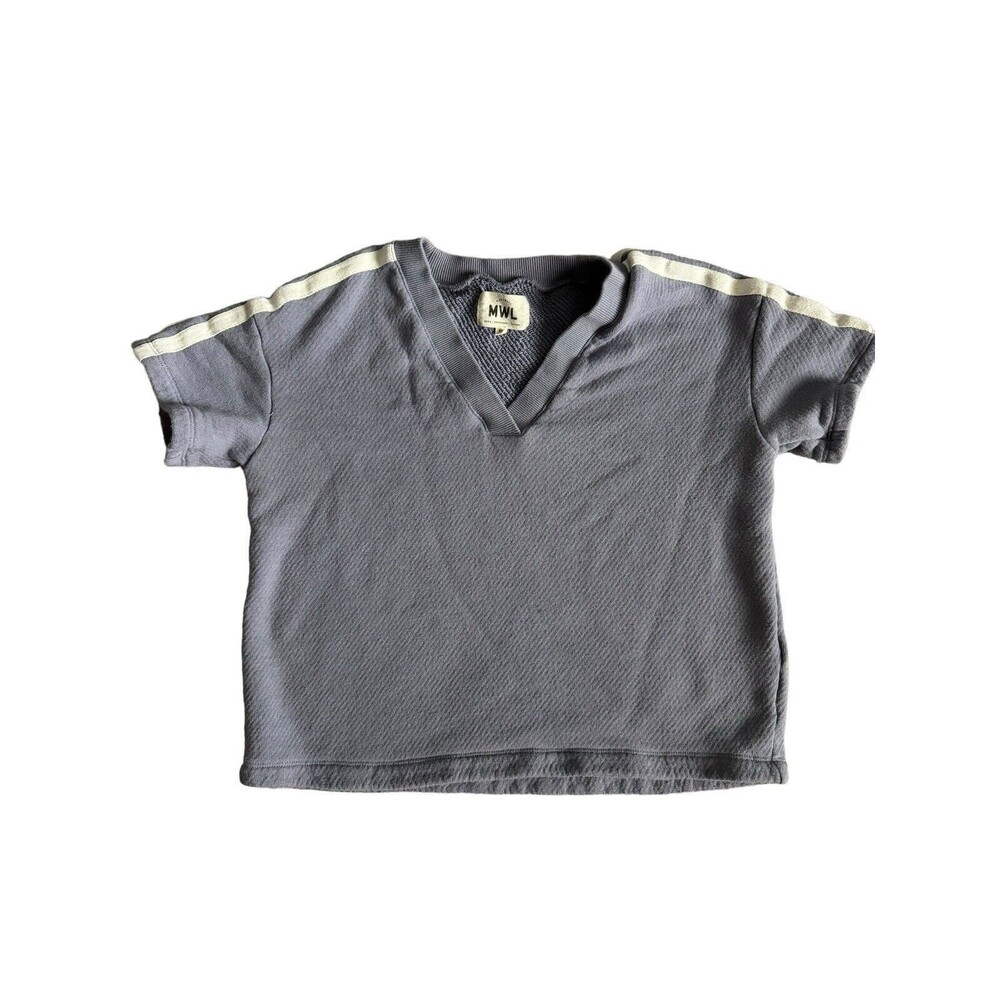 Madewell MDW Cutoff T Shirt Sweatshirt Sporty Chic Casual Athleisure Sz XS